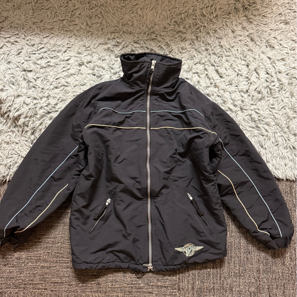 Vintage DRIFT Black Zip-Up Jacket with Embroidered Logo